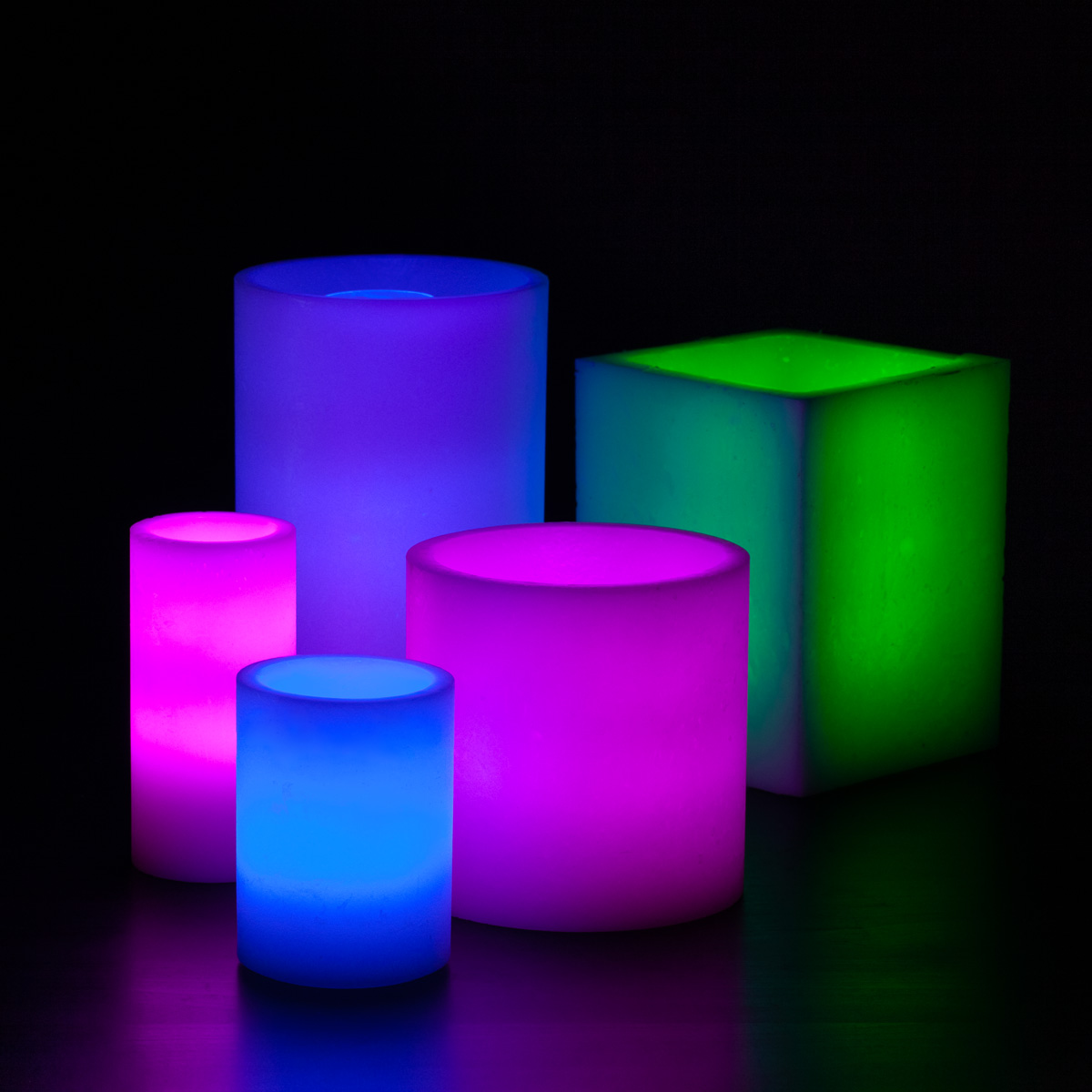 Blue, Purple and Green Themed Wax Luminary Cluster