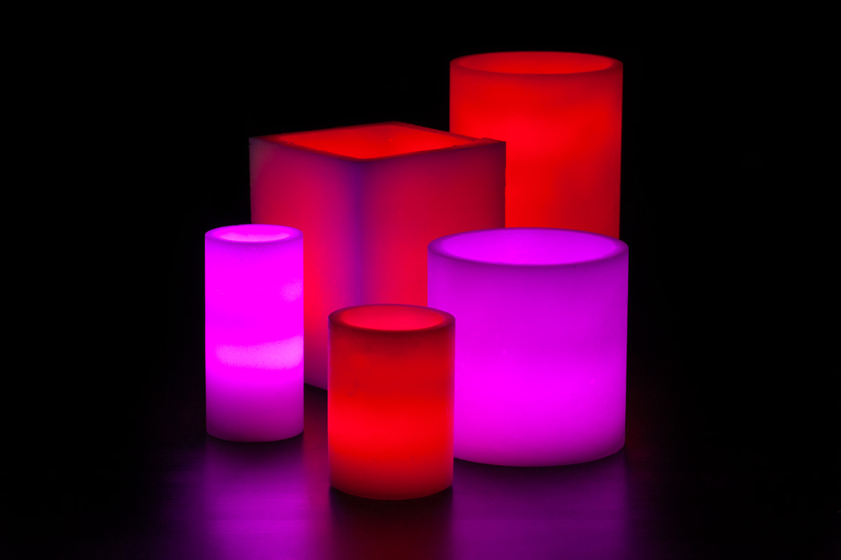 Red and Pink Themed Wax Luminary Cluster