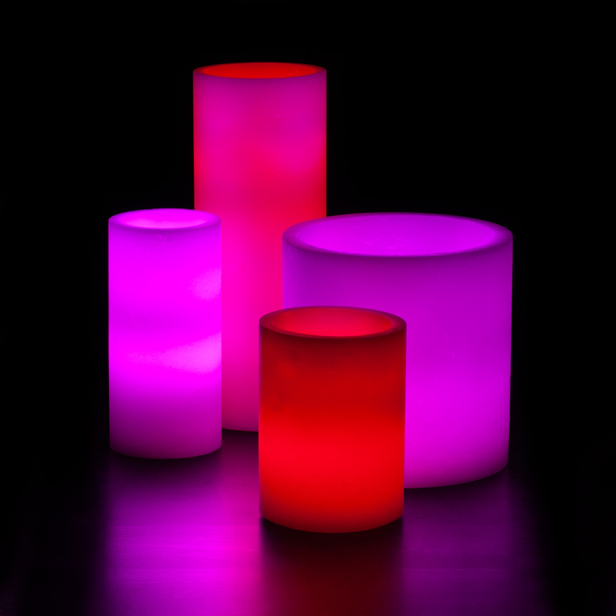Red and Pink Themed Wax Luminary Cluster