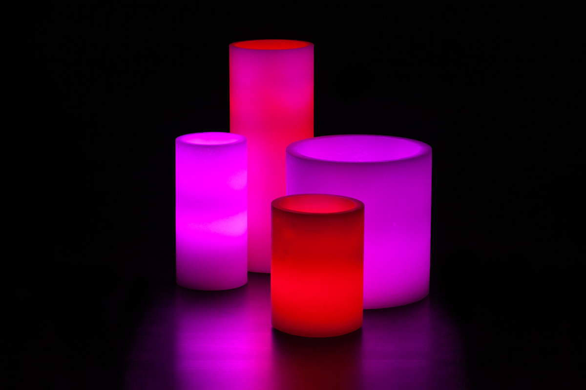 Red and Pink Themed Wax Luminary Cluster