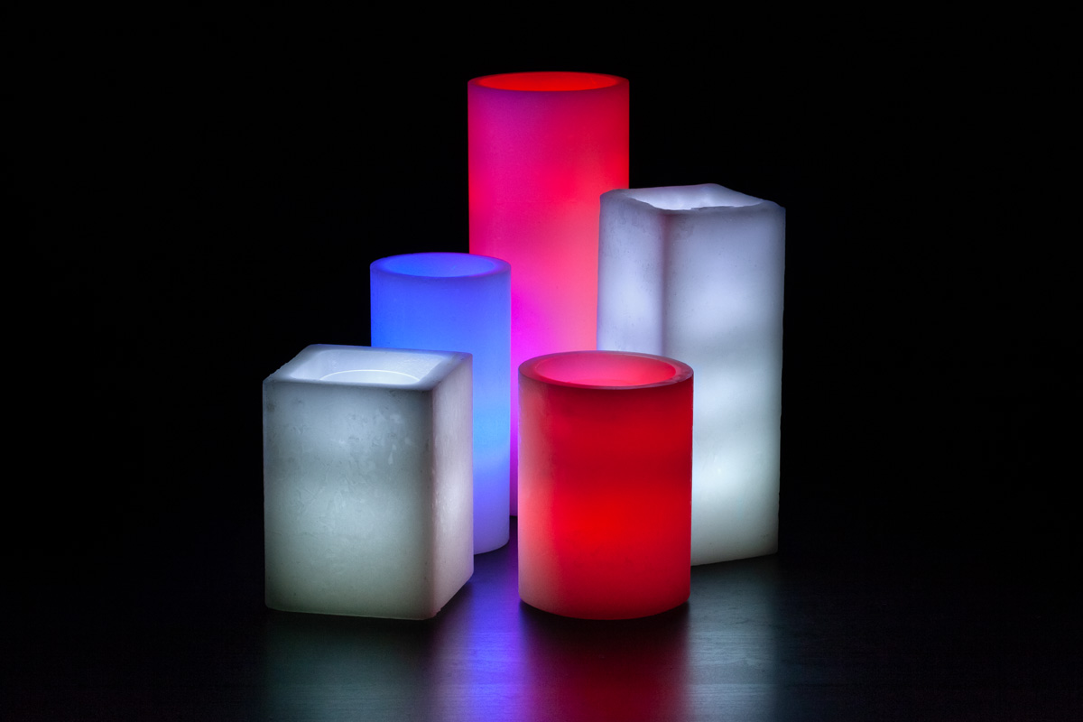 Red, White and Blue Themed Wax Luminary Cluster