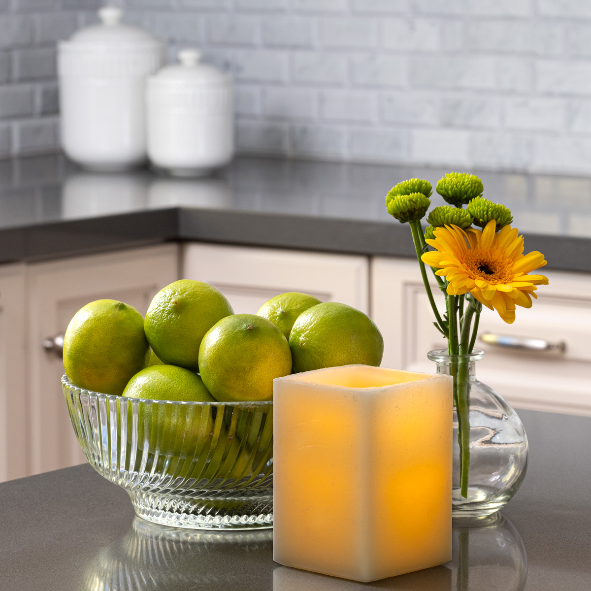 G5 Flameless Square Pillars Natural Wax