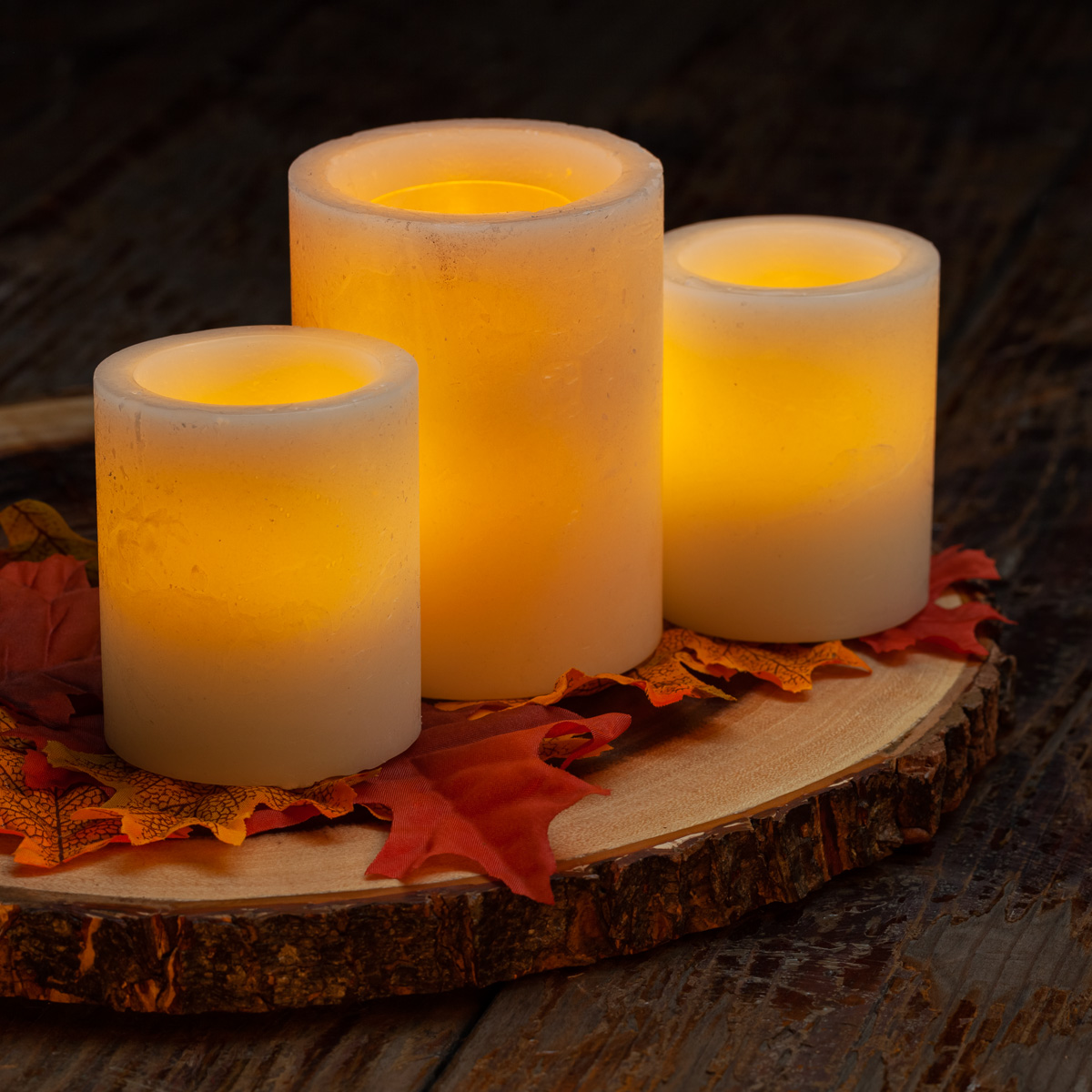Flameless Thanksgiving Trio Centerpiece