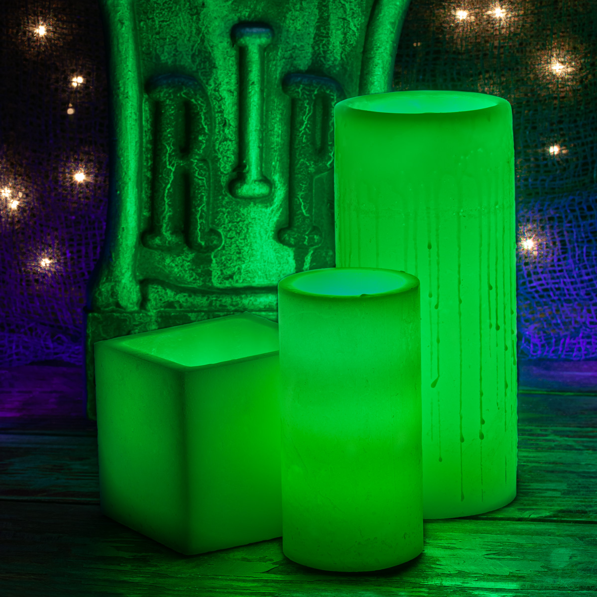 Halloween Table Decor Trio Green