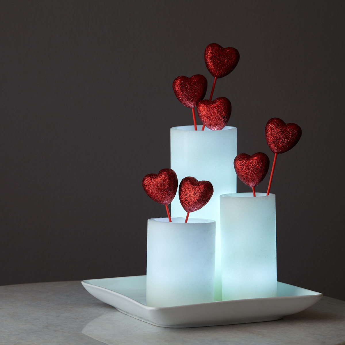 Valentine Hearts in Candles