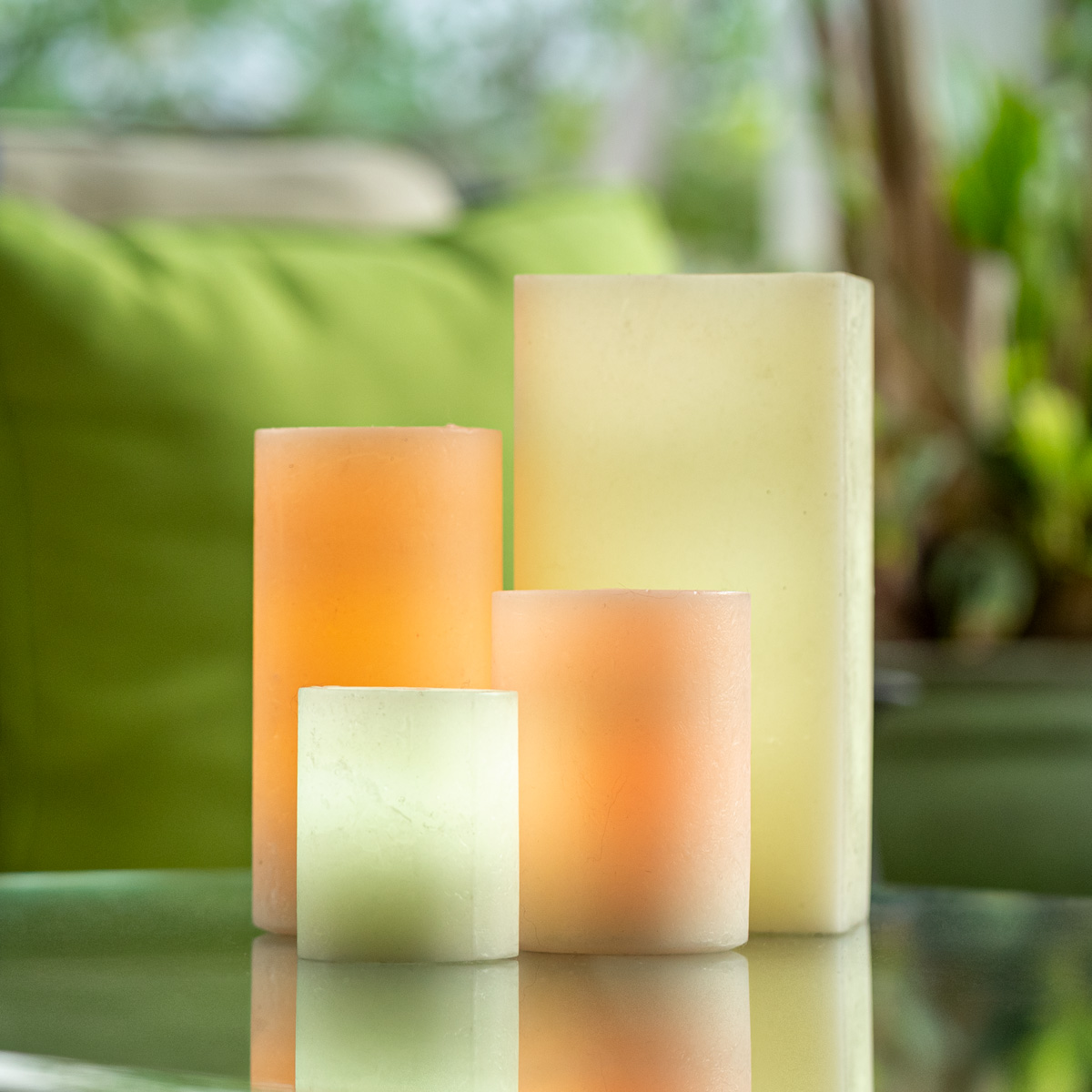 Vanilla and Creme Illuminated Wax Luminary Table Decor