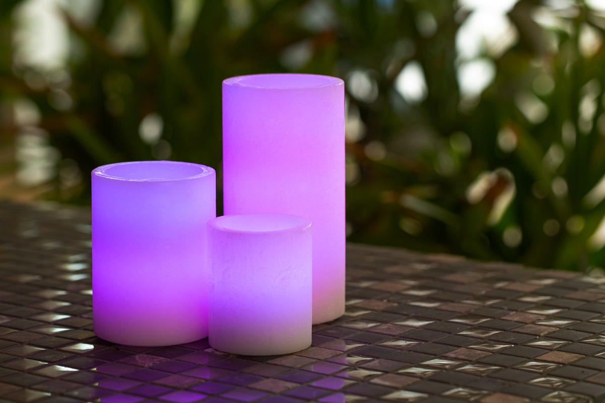 Lavender Illuminated Flameless Candle Table Decor