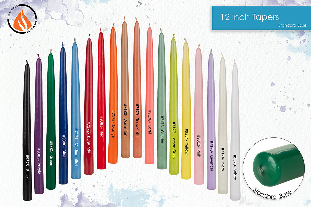 Standard Base - 12 inch Taper Candles