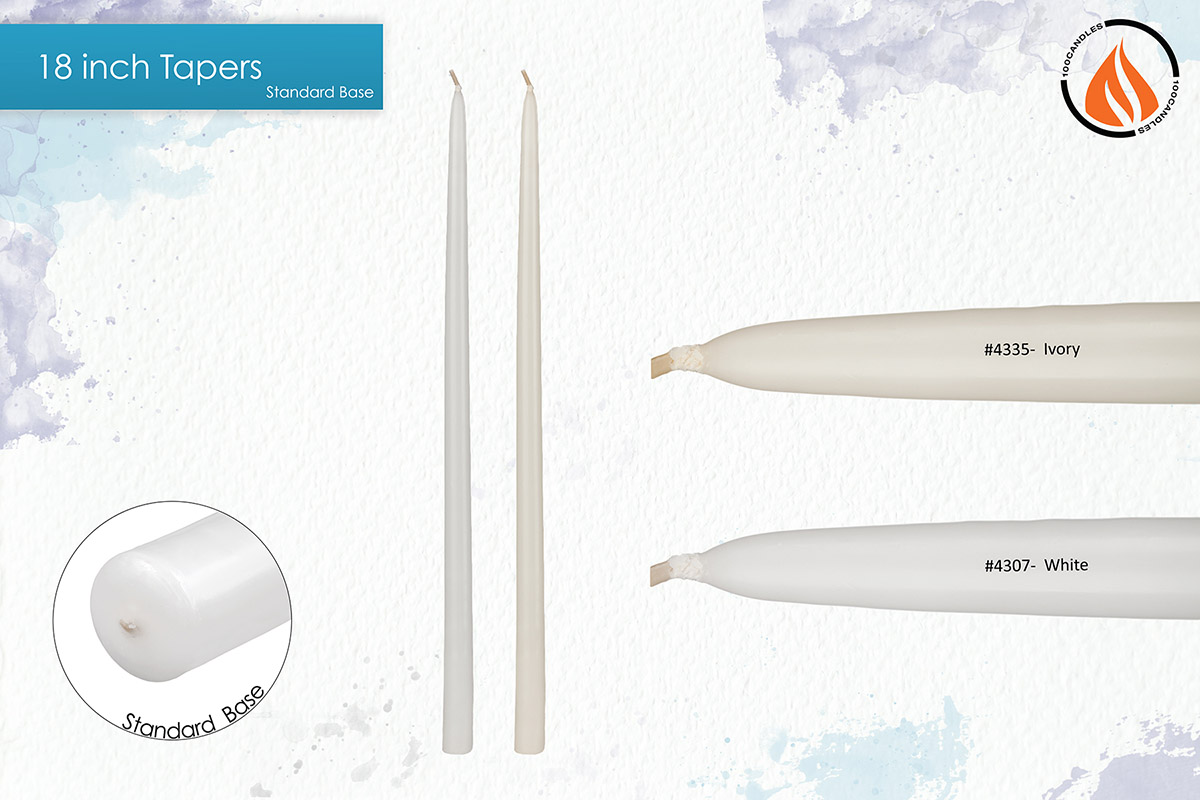 Standard Base - 18 inch Taper Candles