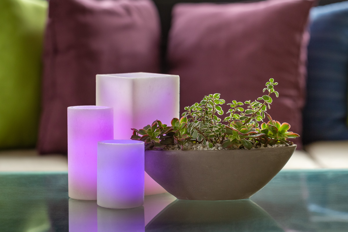 Lavender Illuminated Wax Luminary Table Decor