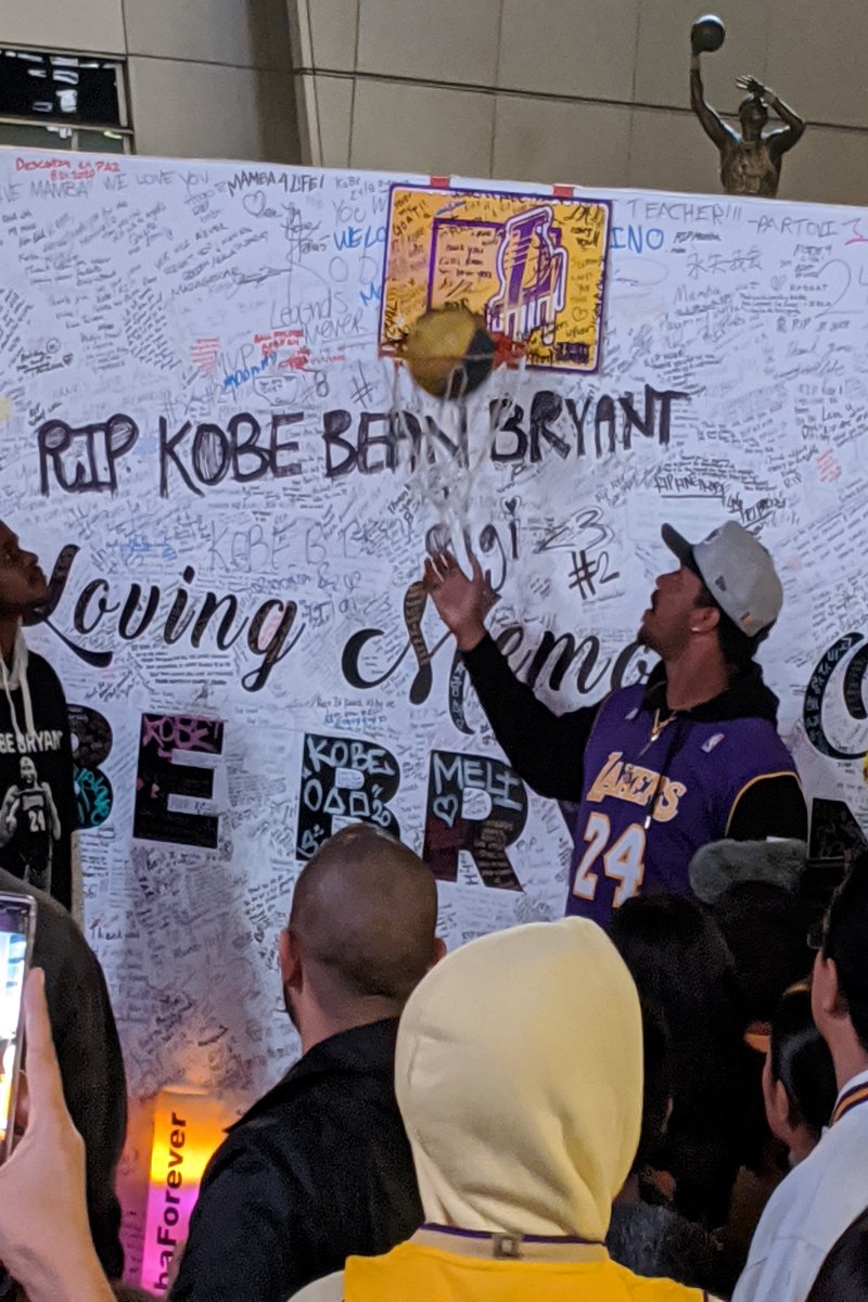Kobe Tribute Wall with Hoop at Staples Center