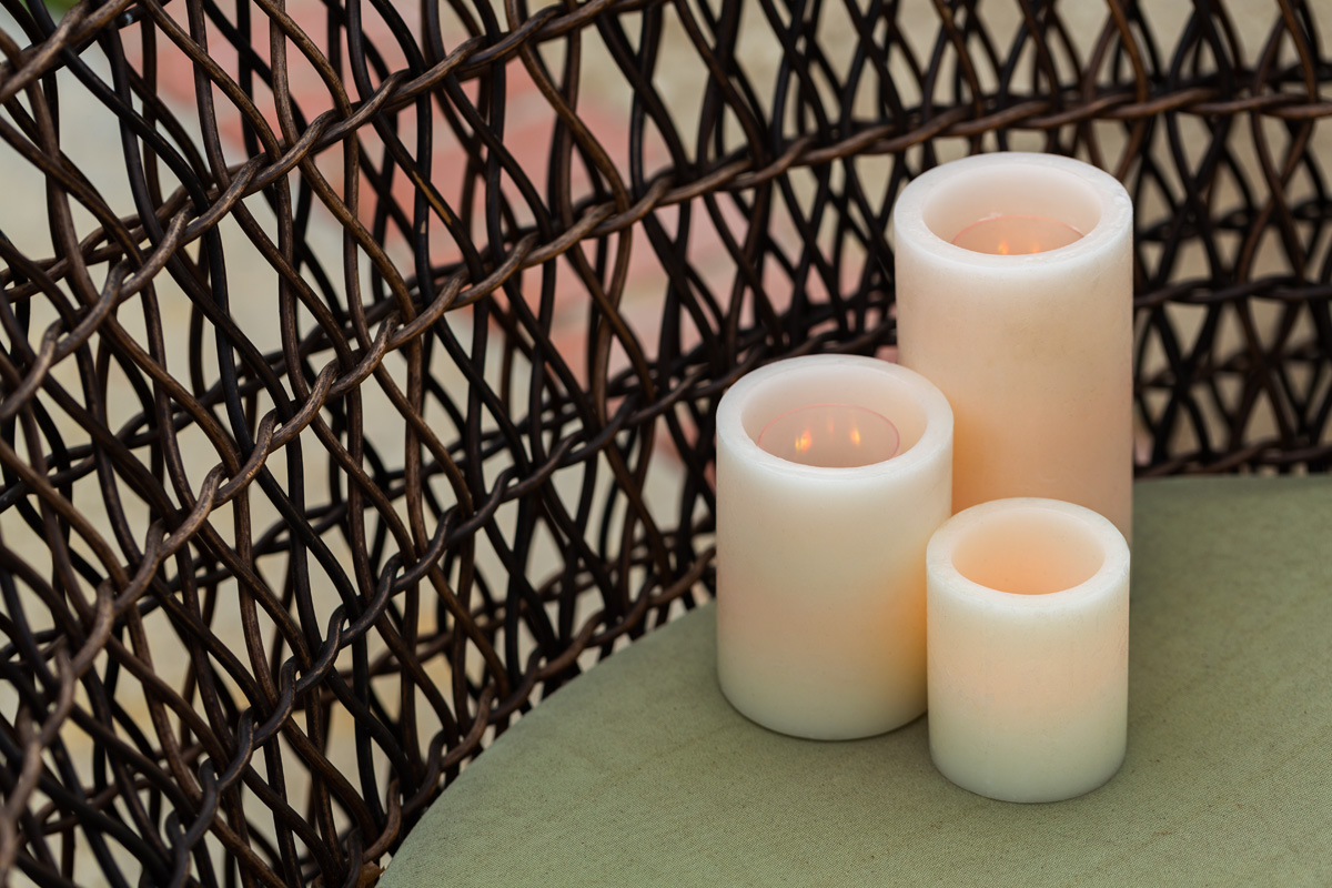 Orange Illuminated Wax Luminary Garden Decor