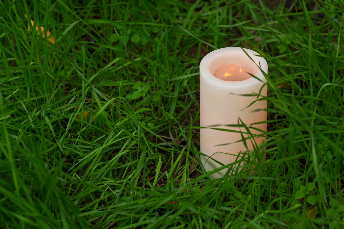 Flameless Candles Garden Event Decor