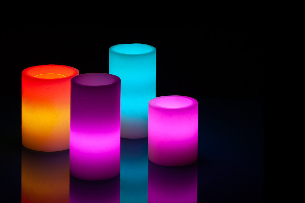 Multi Level Color Flameless Candle Deco Art