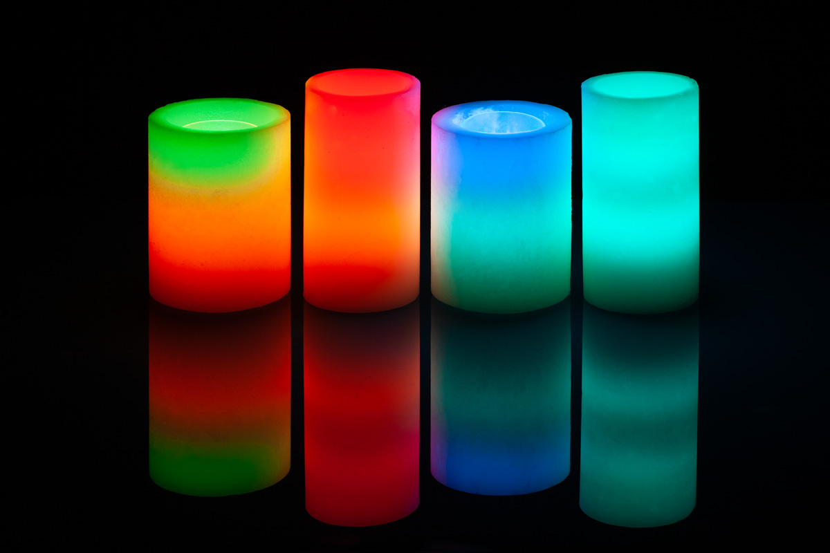 Multi Level Color Flameless Candle Deco Art