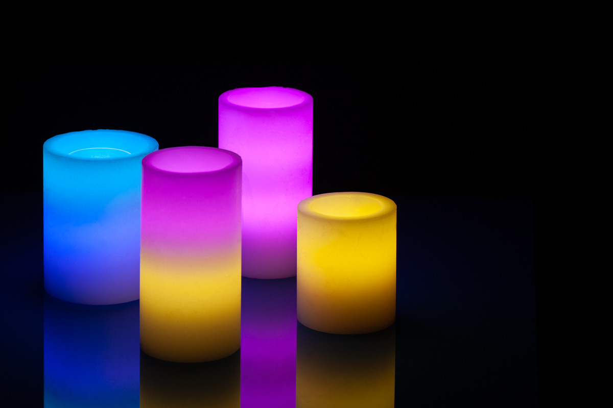 Multi Level Color Flameless Candle DecoArt