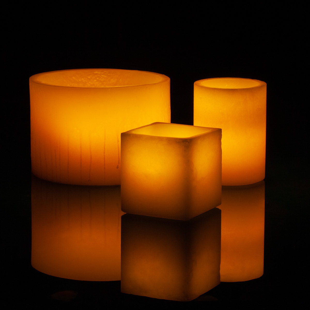Complete Amber Illumination Flameless Candle Deco Art