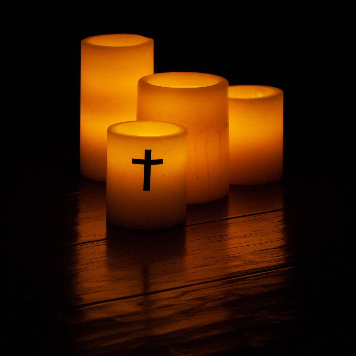 Christ Flameless Candle Set