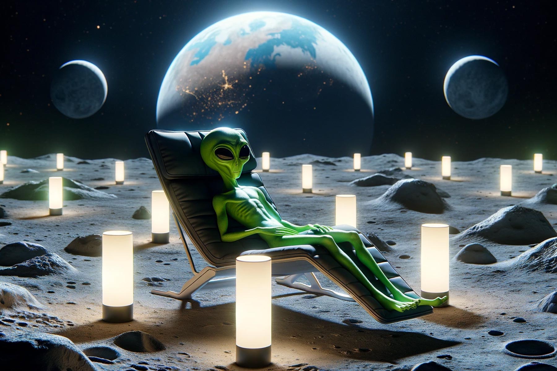 Alien Leisure on the Lunar Surface