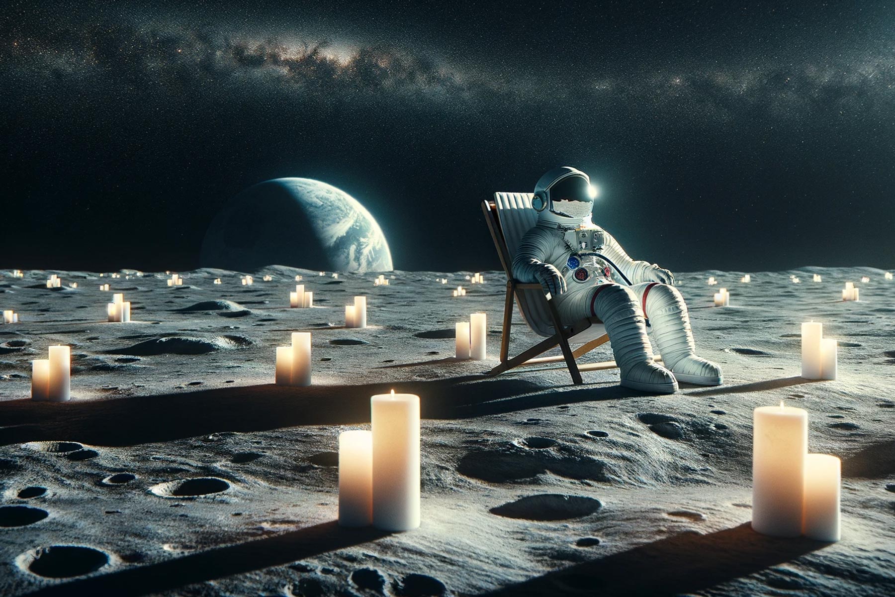 Astronaut's Moonlit Escape
