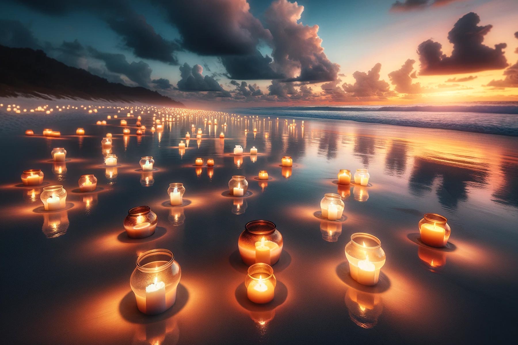 Ocean of Lights: A Serene Sunset Spectacle