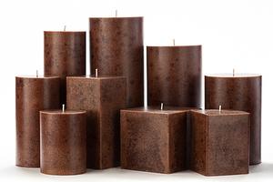 Brown Mottled Pillar Candles