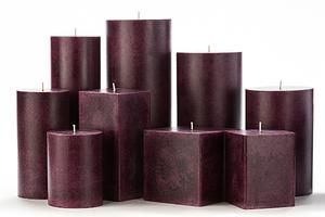 Purple Mottled Pillar Candles