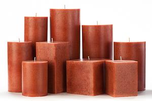 Orange Mottled Pillar Candles