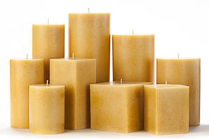 Yellow Mottled Pillar Candles