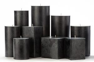 Black Mottled Pillar Candles