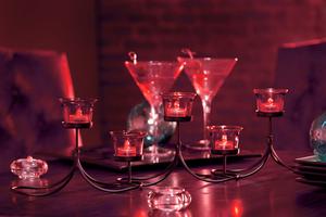 Candelabra Centerpiece with Red LED Lights