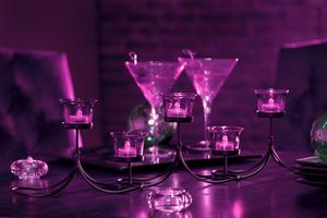 Candelabra Centerpiece with Purple LED Lights