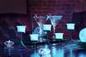 Candelabra Centerpiece with Teal LED Lights