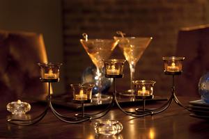 Candelabra Centerpiece with Amber LED Lights