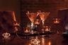 Candelabra Centerpiece with Orange LED Lights