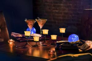 Candelabra Centerpiece with Amber LED Lights