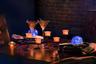 Candelabra Centerpiece with Orange LED Lights
