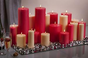Pink and Cream Pillar Candles