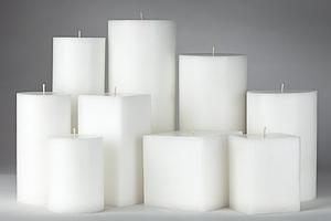 Large Mottled White Pillar Candles
