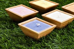 Bamboo Square Candle Bowls