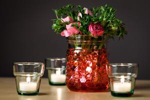 DIY Centerpiece with Flowers and Candles
