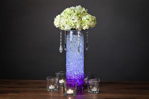 DIY Centerpiece with Flowers Hydro Orbs and Candles