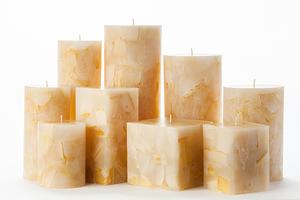 Yellow Chunky Pillar Candles