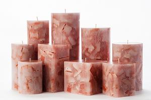 Orange Chunky Pillar Candles