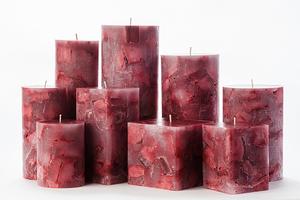 Red Chunky Pillar Candles