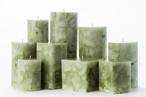 Green Chunky Pillar Candles