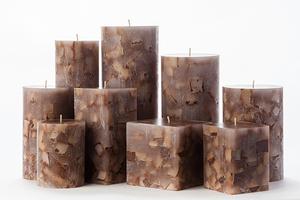 Brown Chunky Pillar Candles
