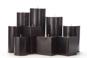 Large Black Pillar Candles