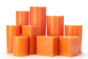 Large Orange Pillar Candles