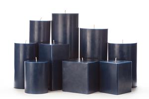 Large Blue Pillar Candles